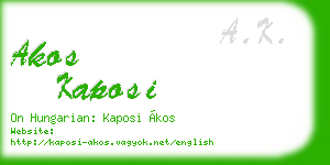 akos kaposi business card