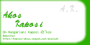 akos kaposi business card